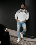 Bluza męska OLAVOGA GRAFFITI 2024 ecru  -  maWer Fashion