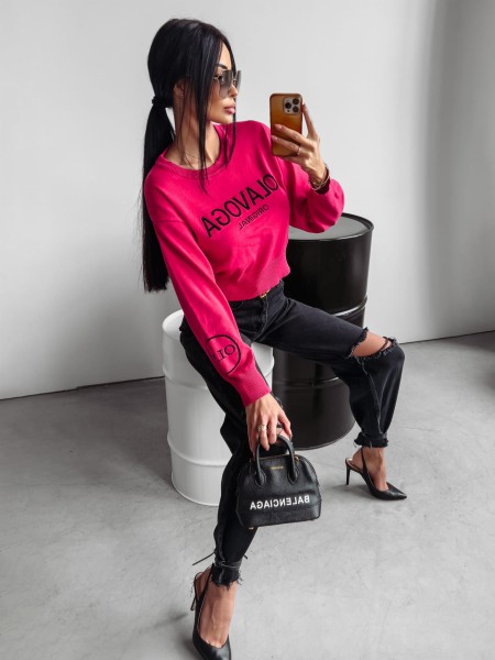 Sweter damski OLAVOGA KASUMI 2024 fuksja  - maWer Fashion