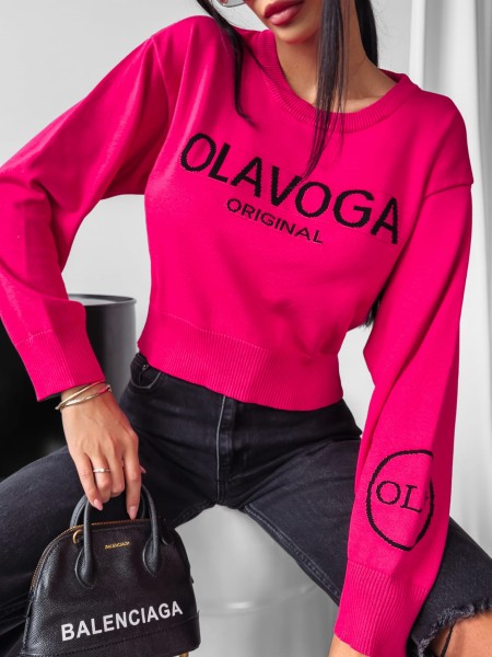 Sweter damski OLAVOGA KASUMI 2024 fuksja  - maWer Fashion
