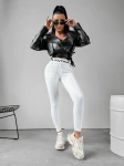 Spodnie damskie OLAVOGA SACHET 2024 ecru  – maWer Fashion