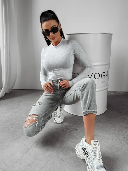 Bluzka damska OLAVOGA JENNY 2024 szara  – maWer Fashion