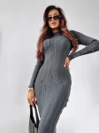 Sukienka OLAVOGA BITSY 2024 grafit  –  maWer Fashion