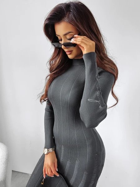 Sukienka OLAVOGA BITSY 2024 grafit  –  maWer Fashion