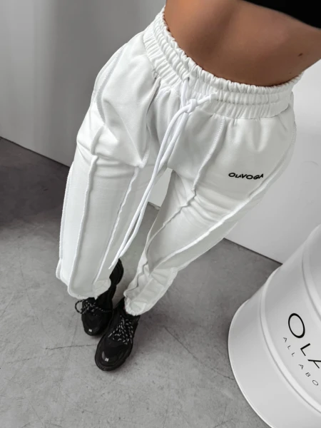 Spodnie damskie OLAVOGA JAPAN 2024 ecru  –  maWer Fashion