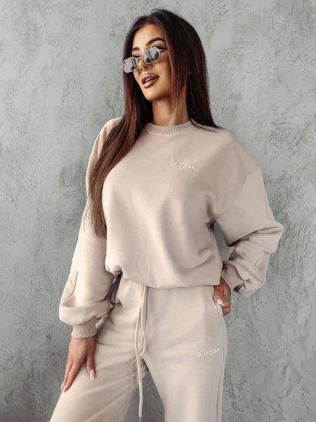 Komplet damski OLAVOGA MONA 2024 beż - maWer Fashion