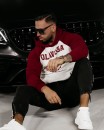 Bluza męska OLAVOGA DIVERSE 2024 szaro - bordowa -maWer Fashion