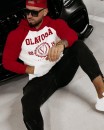 Bluza męska OLAVOGA DIVERSE 2024 ecru - czerwony -maWer Fashion