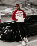 Bluza męska OLAVOGA DIVERSE 2024 ecru - czerwony -maWer Fashion