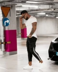 Spodnie męskie OLAVOGA FLISS 2024 czarne - maWer Fashion