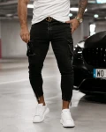 Spodnie męskie OLAVOGA FLISS 2024 czarne - maWer Fashion