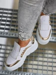 Buty damskie sneakersy MILANI 1833 biało złote - maWer Fashion