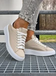 Buty damskie trampki NANCY 1799 beżowe - maWer Fashion