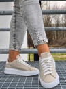 Buty damskie trampki NANCY 1799 beżowe - maWer Fashion