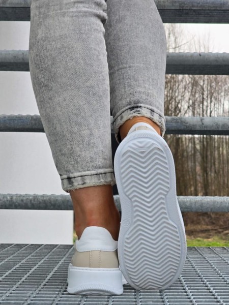 Buty damskie trampki NANCY 1799 beżowe - maWer Fashion