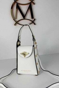 Mini torebka listonoszka MASSIMO CONTI biała