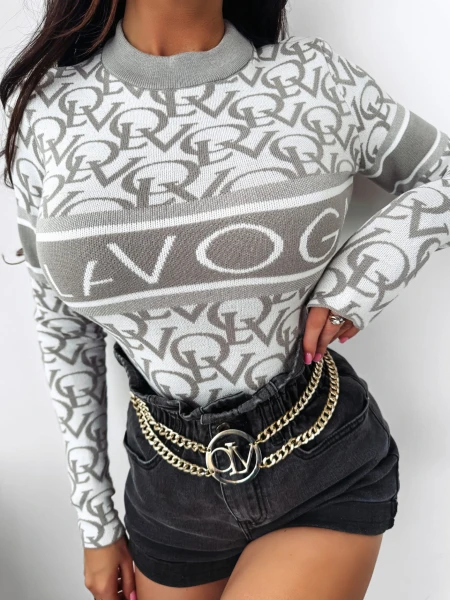 Body OLAVOGA TESS jasny szary – ecru  -  maWer Fashion