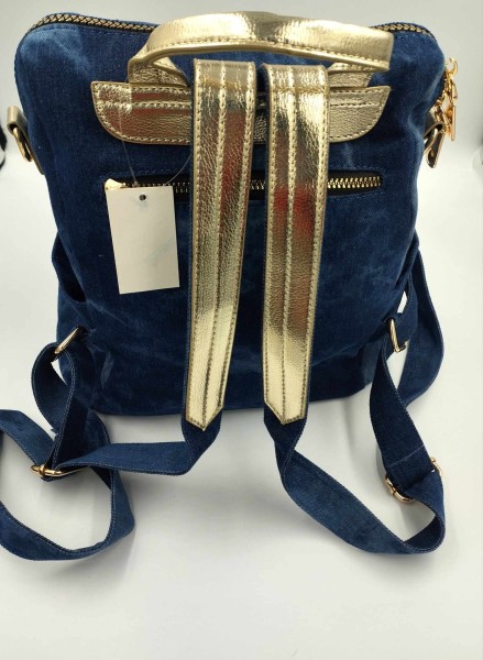 Torebko plecak z kryształami jeans MASSIMO CONTTI - maWer Fashion