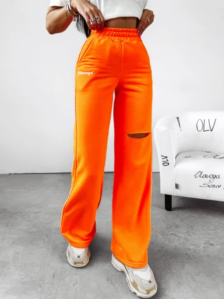 Spodnie damskie OLAVOGA SCARLET neon pomarańcz  -  maWer Fashion