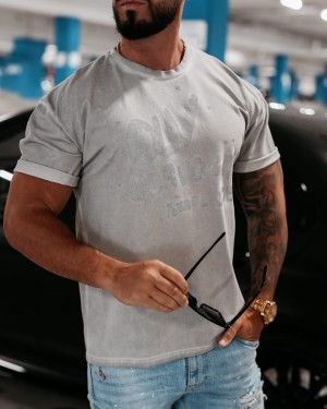 T-shirt męski OLAVOGA ETCHER MEN jasny szary