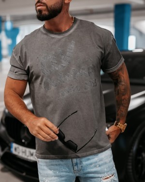 T-shirt męski OLAVOGA ETCHER MEN ciemny szary