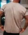 T-shirt męski OLAVOGA ETCHER MEN sprany beż  - maWer Fashion