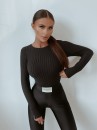 Bluzka damska OLAVOGA BASIC RIB czarna