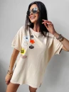 T-shirt damski OLAVOGA MULBERRY beż – maWer Fashion