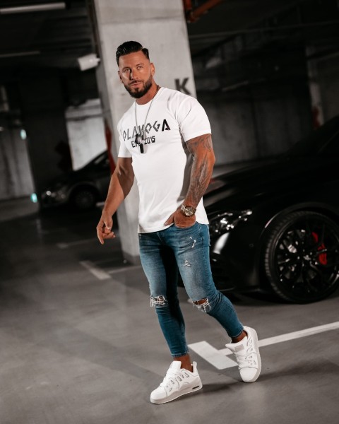 T-shirt męski OLAVOGA GRECOS MEN ecru – maWer Fashion