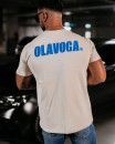 T-shirt męski OLAVOGA UNLOCK beż – maWer Fashion