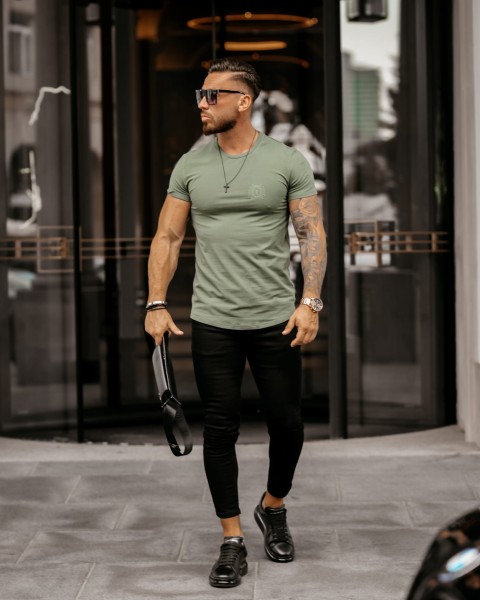 T-shirt męski OLAVOGA CAMEO 2023 khaki – maWer Fashion