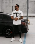 T-shirt męski OLAVOGA DRIP ecru – maWer Fashion