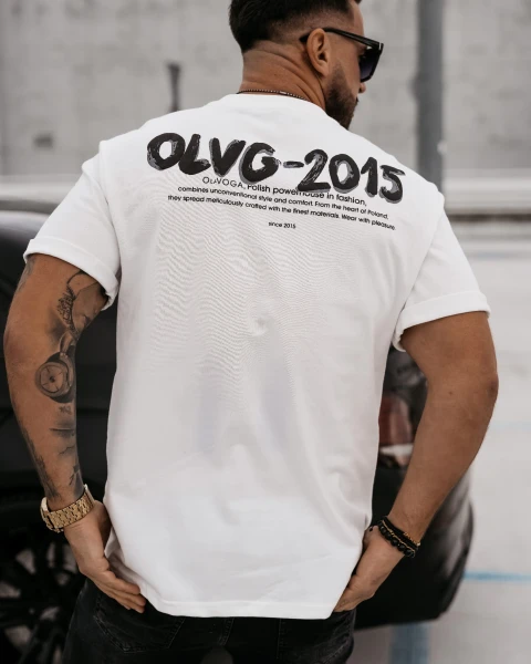 T-shirt męski OLAVOGA DRIP ecru – maWer Fashion
