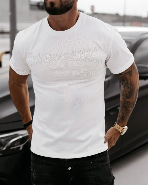T-shirt męski OLAVOGA ZONE ecru  – maWer Fashion