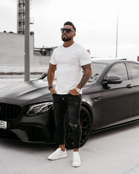 T-shirt męski OLAVOGA ZONE ecru  – maWer Fashion