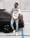 T-shirt męski OLAVOGA FORCE biało - szary – maWer Fashion