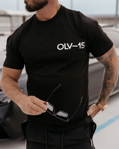 T-shirt męski OLAVOGA SCUPLT czarny  – maWer Fashion