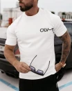 T-shirt męski OLAVOGA SCUPLT ecru  – maWer Fashion