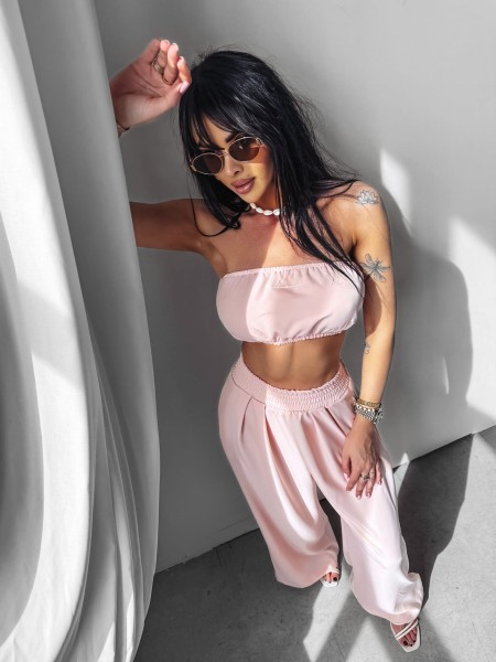 Komplet damski OLAVOGA SILLENA pudrowy róż  – maWer Fashion