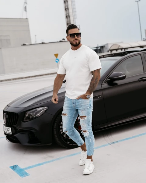 T-shirt męski OLAVOGA SILVER ecru  – maWer Fashion