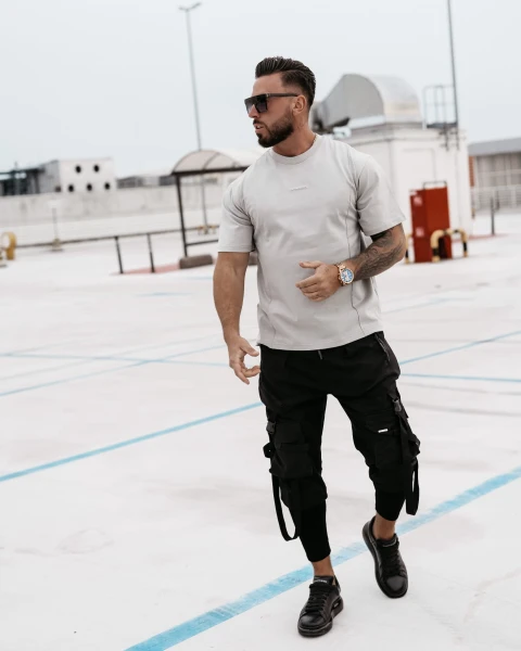 T-shirt męski OLAVOGA SILVER jasny szary  – maWer Fashion