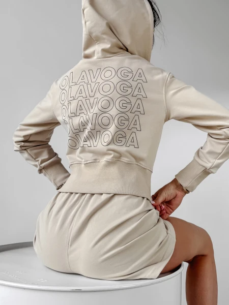 Komplet damski OLAVOGA BLOSSOM beżowy  -  maWer Fashion