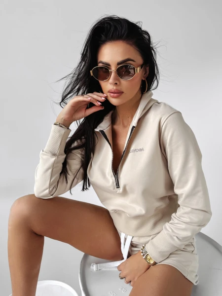 Komplet damski OLAVOGA BLOSSOM beżowy  -  maWer Fashion