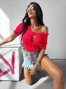 Bluzka damska OLAVOGA ELISIUM neon róż -  maWer Fashion