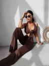 Komplet damski OLAVOGA MOSS brąz - maWer Fashion