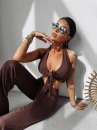 Komplet damski OLAVOGA MOSS brąz - maWer Fashion