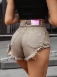 Spodenki damskie OLAVOGA RAGGED khaki  -  maWer Fashion