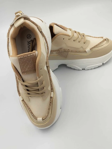 Sneakersy damskie z ozdobnym sznurkiem 7509