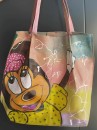 Skórzana torebka shopper ręcznie malowana - maWer Fashion