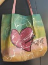 Skórzana torebka shopper ręcznie malowana - maWer Fashion