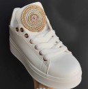 Buty sneakersy damskie z cyrkoniami na języku - maWer Fashion